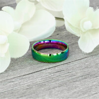 70 (22.3) Ring Regenbogen Bunt aus Edelstahl Unisex