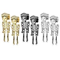 Ohrstecker Skelett aus Edelstahl Unisex - in Silber, Gold...