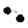 Ohrstecker Rose 925 Silber Damen - erhältlich in Schwarz, Rot, Rosa
