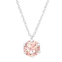 Kette Kristall rund aus 925 Silber Damen