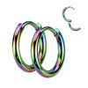 Creolen klein 12mm bunt aus Edelstahl Unisex