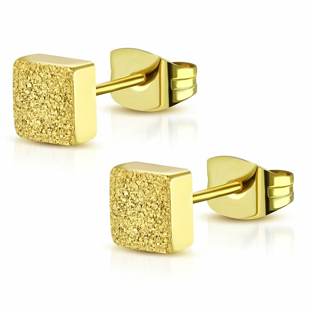 Ohrring Weißgold Quadratische Ohrstecker Mit CZ – Weiß Vergoldet, Schraubverschluss, 925 Sterling Silber Zirkonia Ohrringe Gold