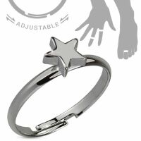 Zehenring Stern Silber aus Messing Unisex