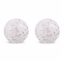 Ohrstecker Perle weiß Glitter 8mm Silber aus Edelstahl Damen