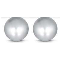 Ohrstecker Perle 8mm Silber aus Edelstahl Damen taubengrau