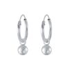Creolen mit Kugel-Charm aus 925 Silber Damen silber