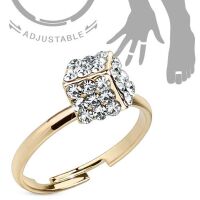 Zehenring mit Ferido Kristall Rosegold aus Messing Unisex