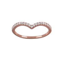 Ring mit 21 gefassten Kristallen Rosegold aus 925 Silber...