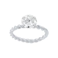 Ring gedreht mit Kristall aus 925 Silber Damen