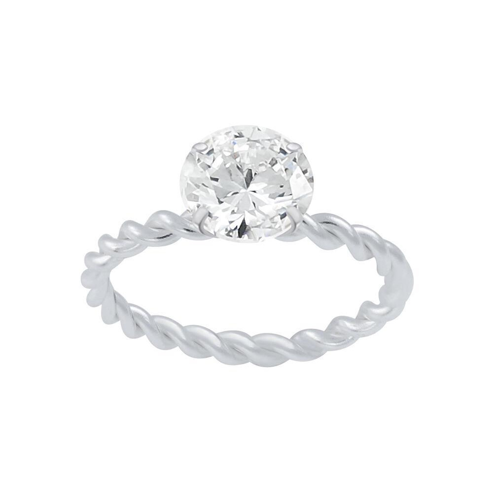 52 (16,6) Ring gedreht mit Kristall aus 925 Silber Damen