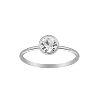 Ring mit rundem Kristall aus 925 Silber Damen