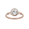 Ring mit rundem Kristall aus 925 Silber Damen 54 (17,2) rosegold