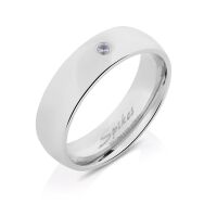 Ring schmal mit Kristall Silber aus Edelstahl Damen