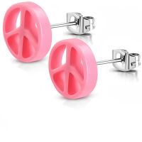 Ohrstecker Peace Silber aus Edelstahl Unisex