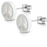 Ohrstecker Peace Silber aus Edelstahl Unisex