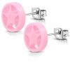 Ohrstecker Stern Silber aus Edelstahl Unisex rosa