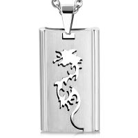 Anh&auml;nger Drachen Dog Tag Silber aus Edelstahl Unisex