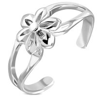 Zehenring Blume Silber aus Messing Damen