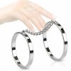 Zehenring Kette mit 2 Ringen Silber aus Messing Unisex