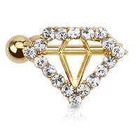 Links - Ohrklemme Diamant Gold aus Messing Damen