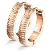 Creolen Klappverschluss Rillenstruktur 20mm aus Edelstahl Damen rosegold