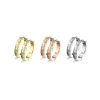 Creolen Klappverschluss Rillenstruktur 20mm aus Edelstahl Damen rosegold