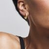 Creolen Klappverschluss Rillenstruktur 20mm aus Edelstahl Damen rosegold