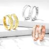 Creolen Klappverschluss Rillenstruktur 20mm aus Edelstahl Damen rosegold