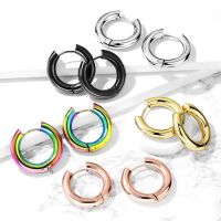 Creolen Klappverschluss 25mm aus Edelstahl Unisex rosegold