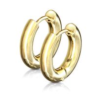 Creolen Klappverschluss 22 mm aus Edelstahl Unisex gold