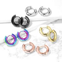 Creolen Klappverschluss 22 mm aus Edelstahl Unisex gold
