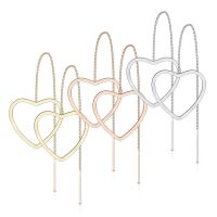 Ohrhänger offenes Herz aus Edelstahl Damen rosegold