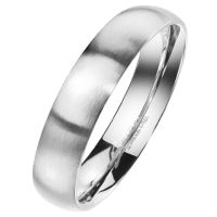 Ring schmal klassisch matt Silber aus Edelstahl Unisex