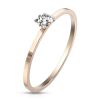 Ring Solitär-Optik eckigem Kristall rosegold Edelstahl Damen 54 (17.2)