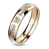Ring mit 11 Kristallen rosegold aus Edelstahl Damen