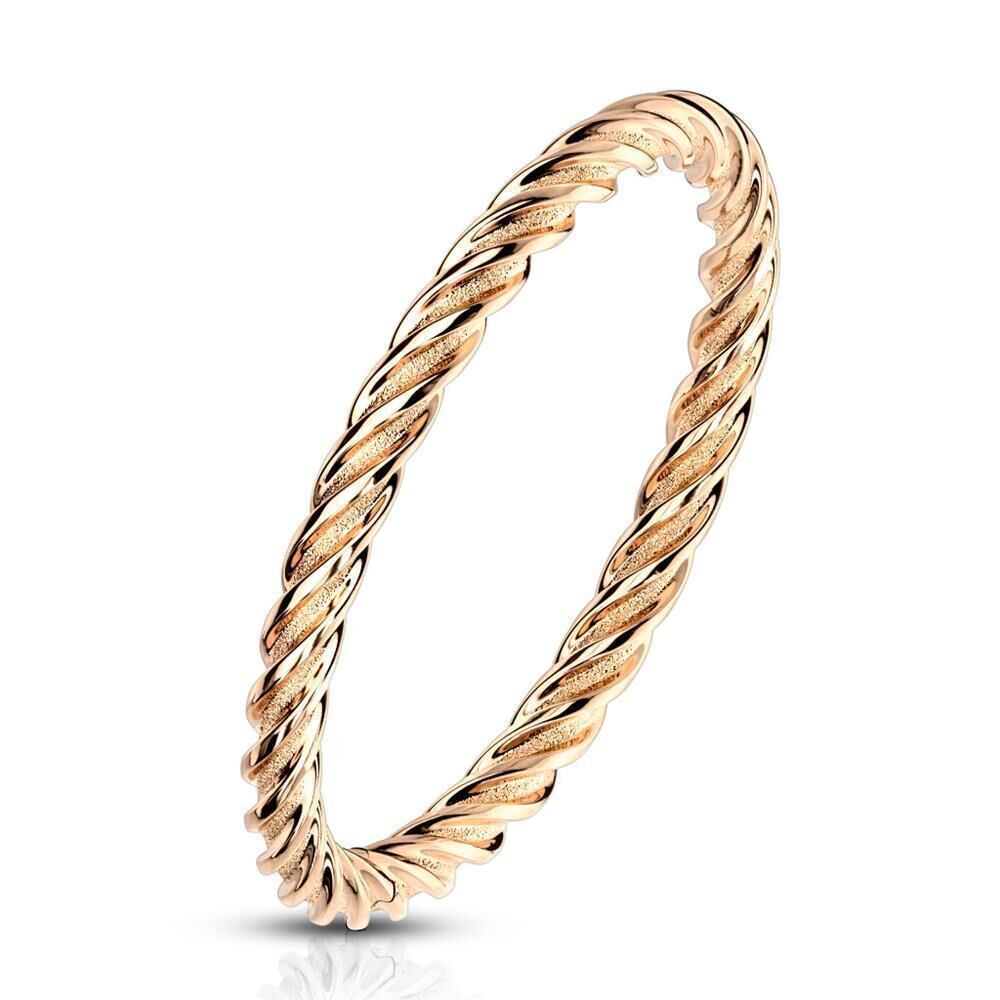 Ring in gedrehter Optik verschiedene Farben aus Edelstahl Unisex
