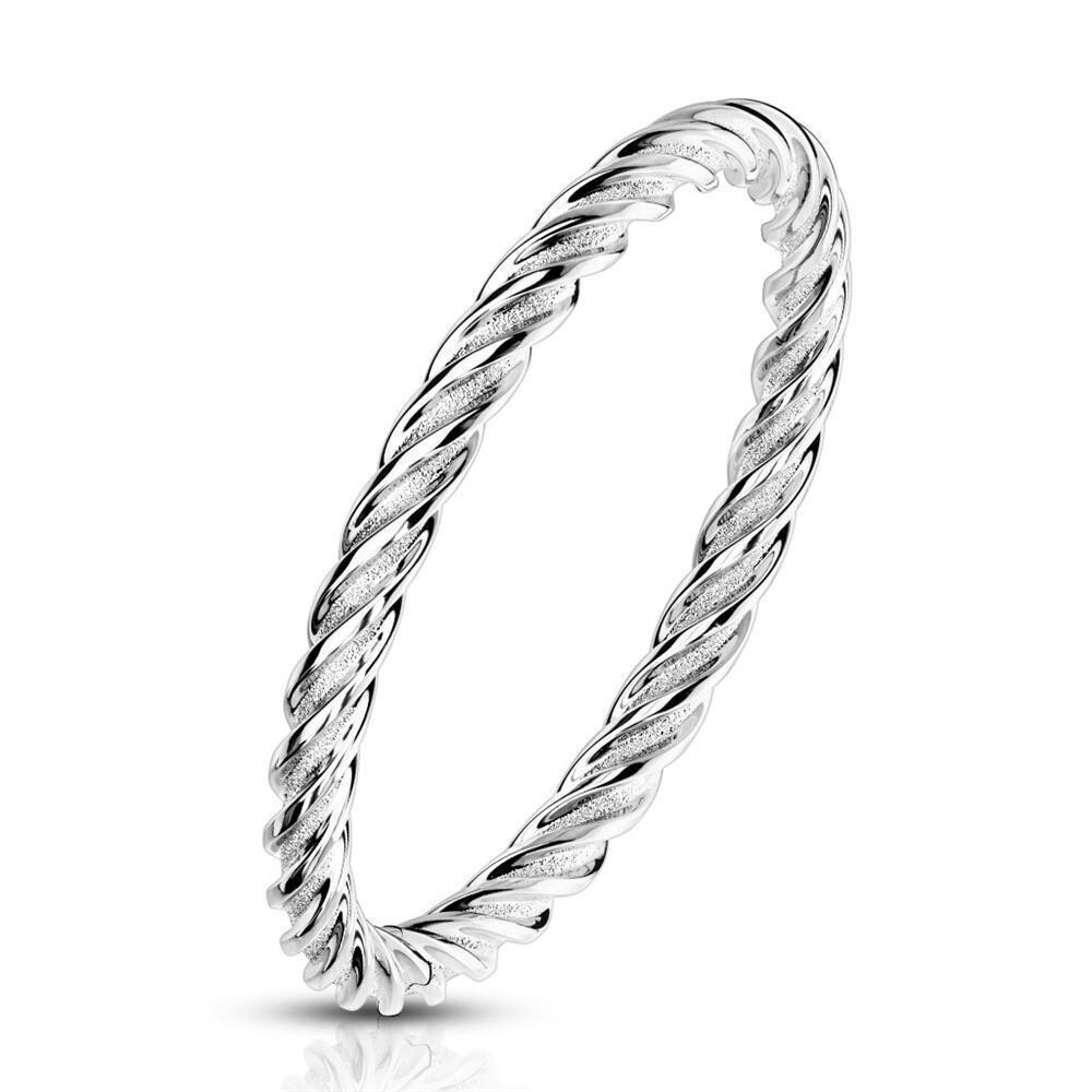 Ring in gedrehter Optik aus Edelstahl Unisex 49 (15.6) silber