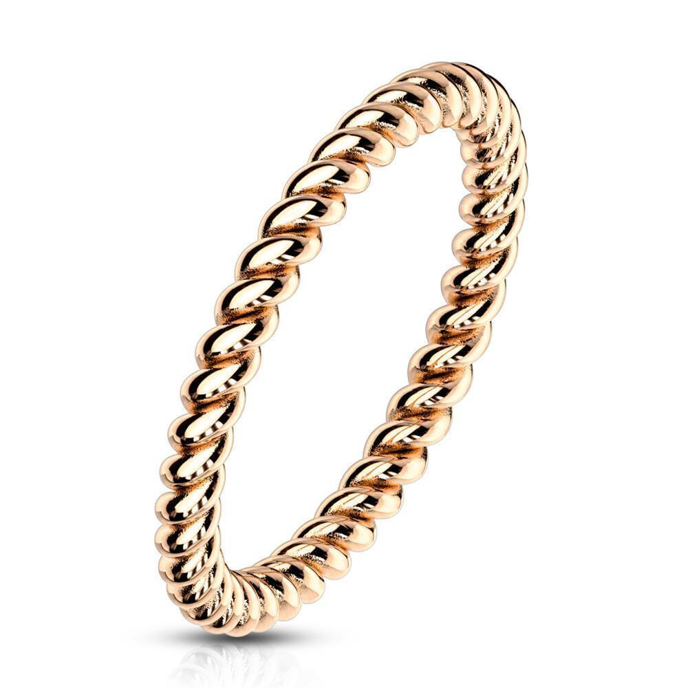 Ring in gedrehter Optik verschiedene Farben aus Edelstahl Damen 54 (17.2) rosegold