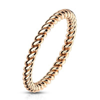 Ring in gedrehter Optik verschiedene Farben aus Edelstahl Damen 54 (17.2) rosegold