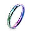 Ring mit 10 Kristallen schmal verschiedene Farben aus Edelstahl Damen 52 (16.6) regenbogen