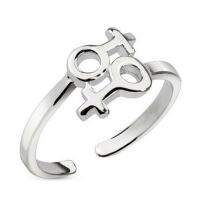 Zehenring mit Weiblichkeitssymbol Silber aus Messing Unisex