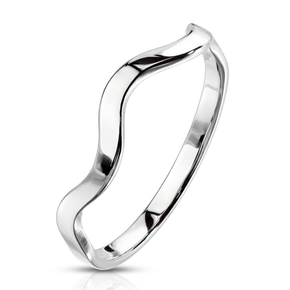 Ring Wellendesign Edelstahl Damen silber 49 (15.6)