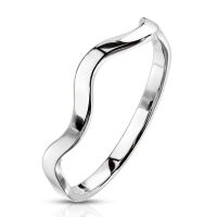 Ring Wellendesign Edelstahl Damen silber 49 (15.6)