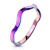 Ring Wellendesign verschiedene Farben aus Edelstahl Damen regenbogen 49 (15.6)