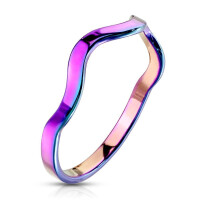 Ring Wellendesign Edelstahl Damen regenbogen 52 (16.6)
