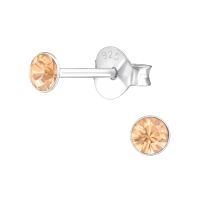 Ohrstecker Kristall champagner (LA CRYSTALE) 3mm 925 Silber Damen
