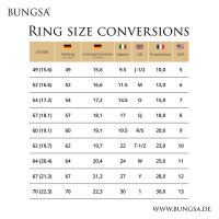 52 (16.6) Bungsa© Ring silber mit 3 Steinen & goldenem Mittelring