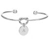 Buchstaben Armreifen aus Messing Silber Unisex - Buchstabe U