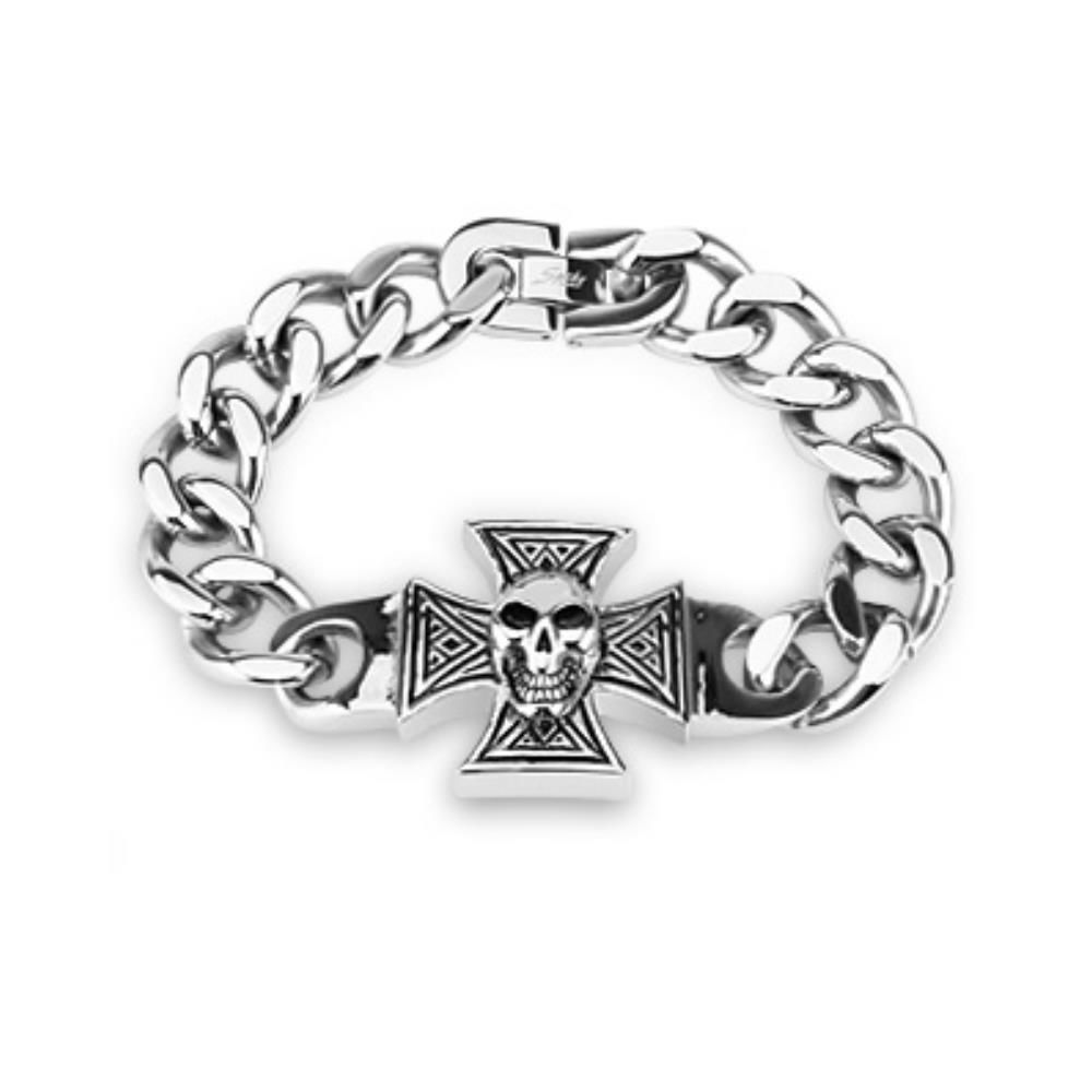 Armband Keltenkreuz Totenkopf Silber aus Edelstahl Herren, 51,99 €