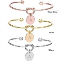 Buchstaben Armreifen aus Messing gold Unisex - Buchstabe F